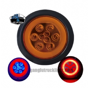 Luz trasera LED roja y azul de 4 pulgadas para camiones