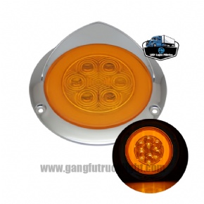 Luz trasera LED redonda de 4 pulgadas para camión con visera