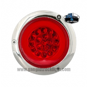 Luz LED redonda de freno, giro y trasera de 4 pulgadas con carcasa cromada