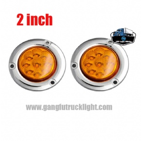 Luces laterales LED cromadas de 2 pulgadas para camiones